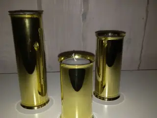 3 guld belagte lysestage