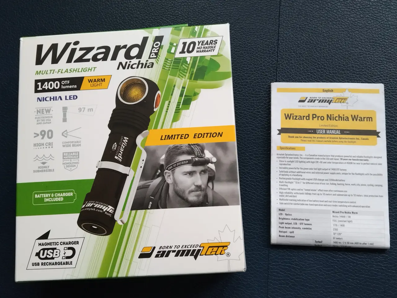 Billede 3 - Lommelygte pandelampe lygte Armytek kraftigt lys