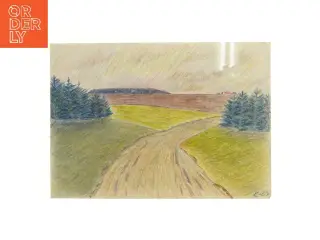Tegning af landskab (str. 30x42 cm)