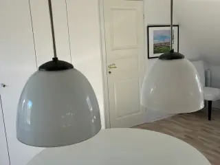 Loftslamper 2 stk. i hvidt glas
