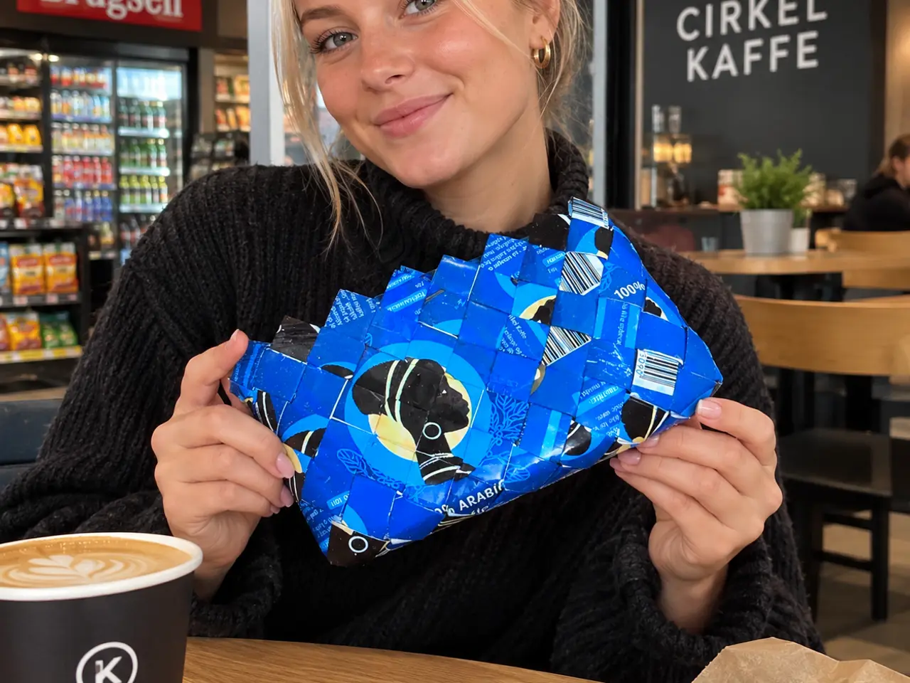 Billede 1 - Unik, håndflettet clutch af Cirkel Kaffe-poser 