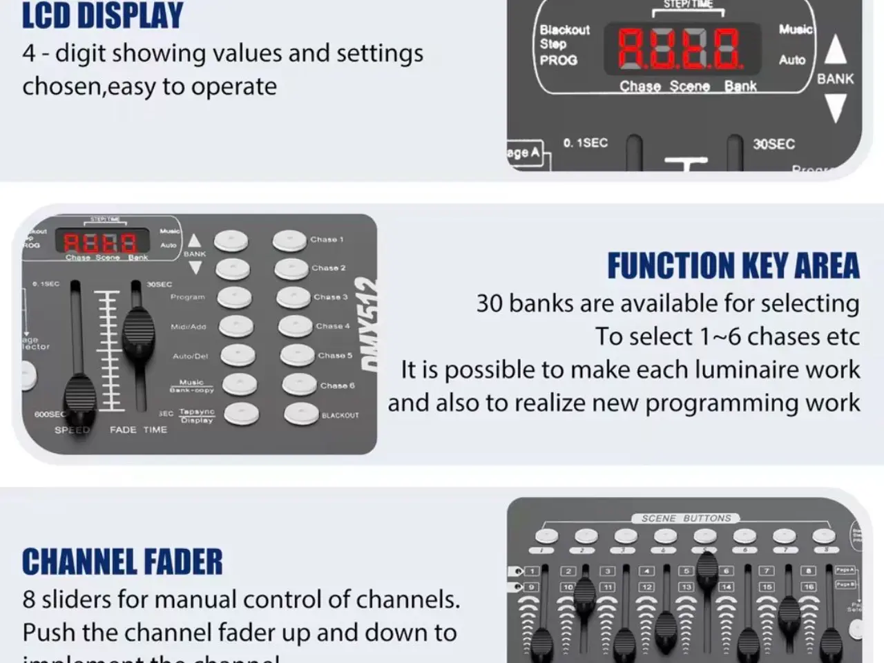 Billede 3 - DMX512 lys controller 192 kanaler
