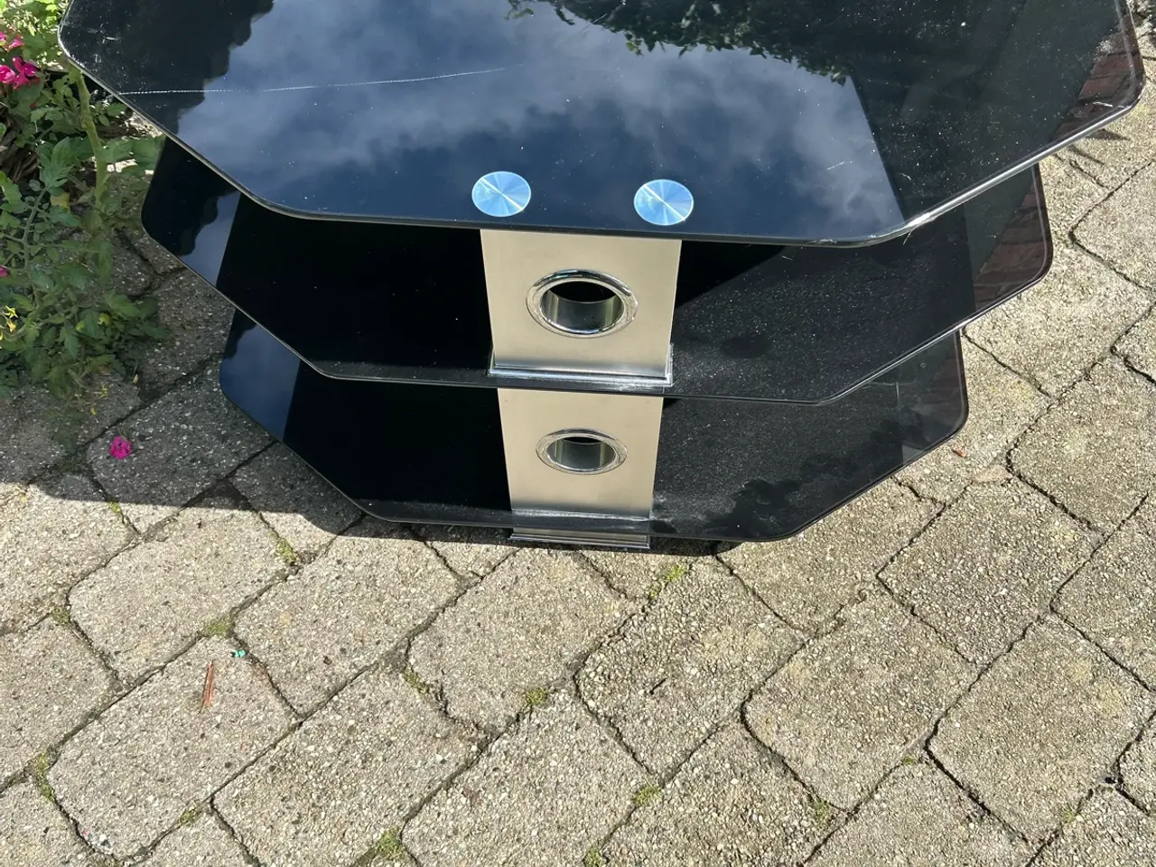 Billede 1 - TV bord i glas sort