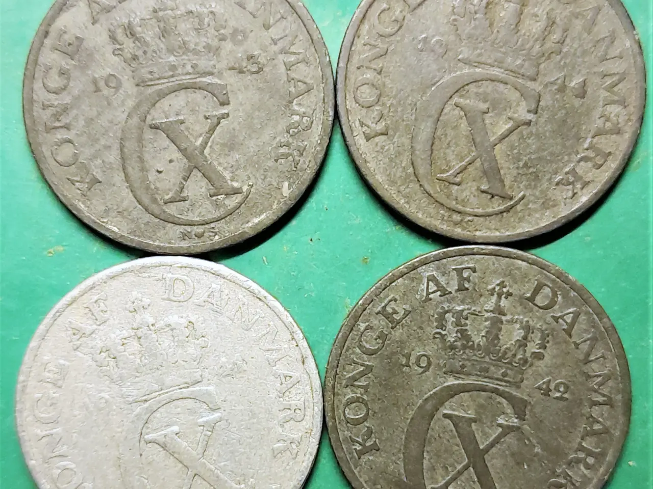 Billede 1 - 2 ØRE 1941, 1942, 1943, 1944 2 SLAGS!