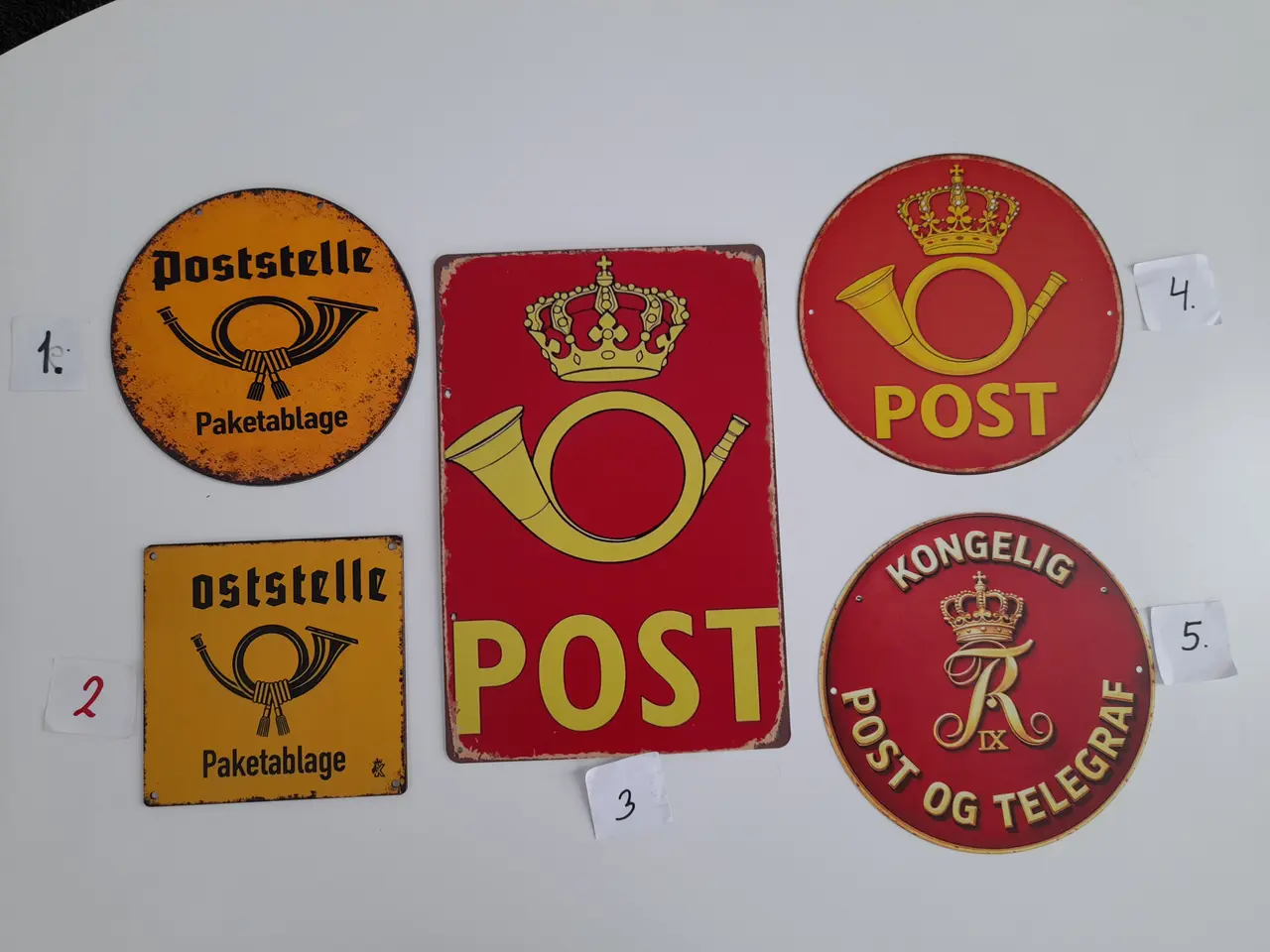 Billede 1 - Post skilte I metal og træ