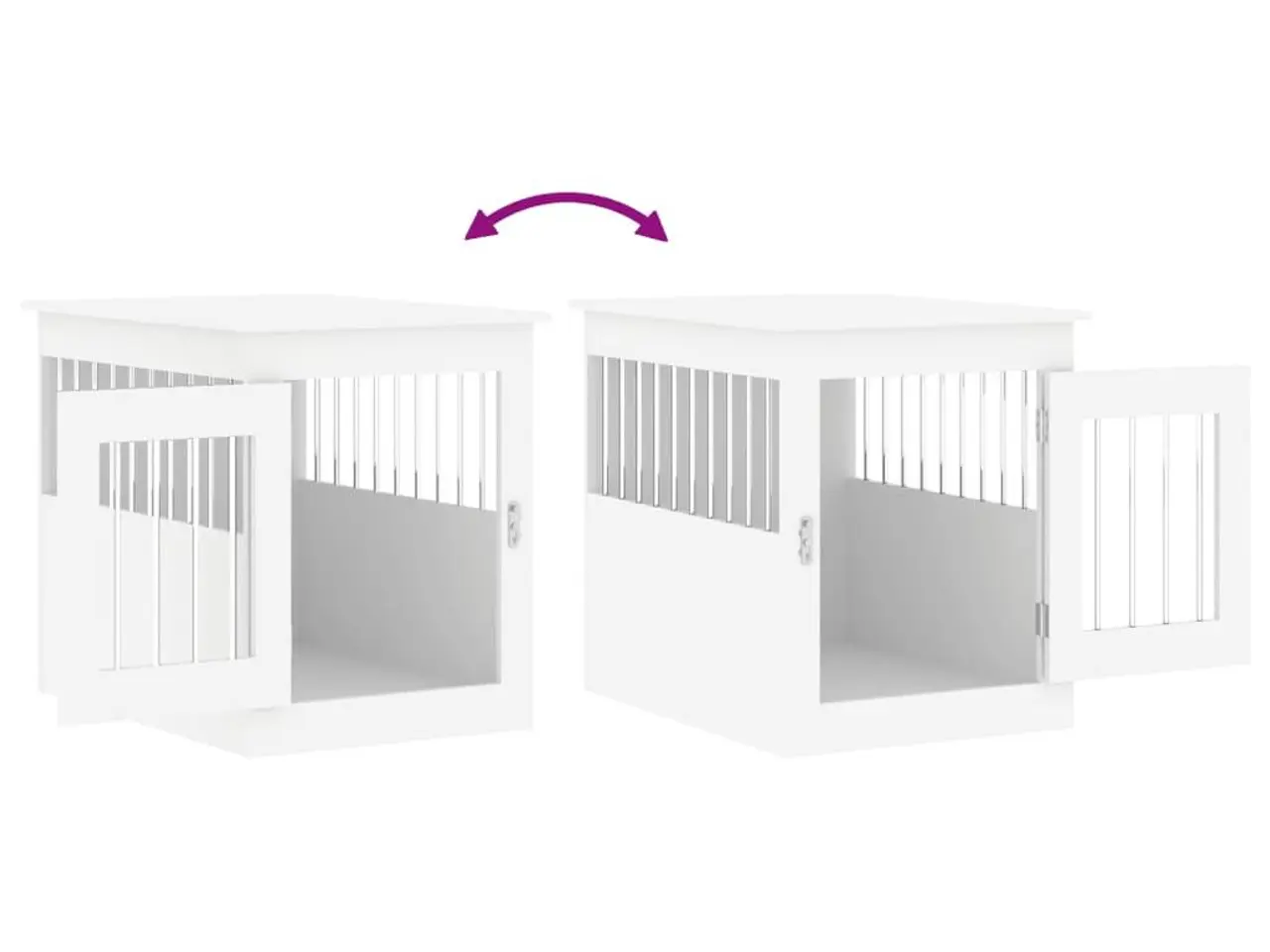 Billede 10 - Hundebur/endebord i konstrueret træ - hvid, 55 × 75 × 65 cm