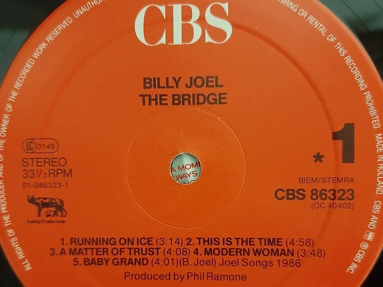 Billede 2 - Billy Joel the bridge vinyl