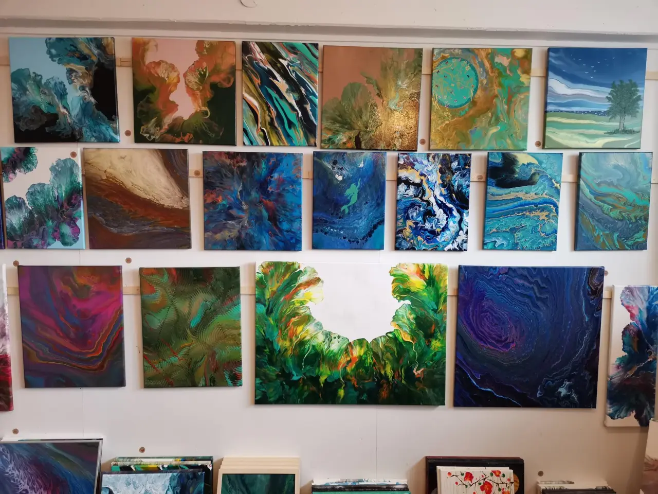 Billede 1 - Akryl malerier i Fluid Art