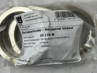 Jacob 50.275 M Hexagonal Locknut M75x1.5 Nickel