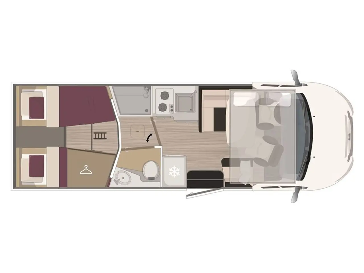 Billede 2 - 2027 - McLouis Nevis 873 Enkeltsenge med lounge siddegruppe