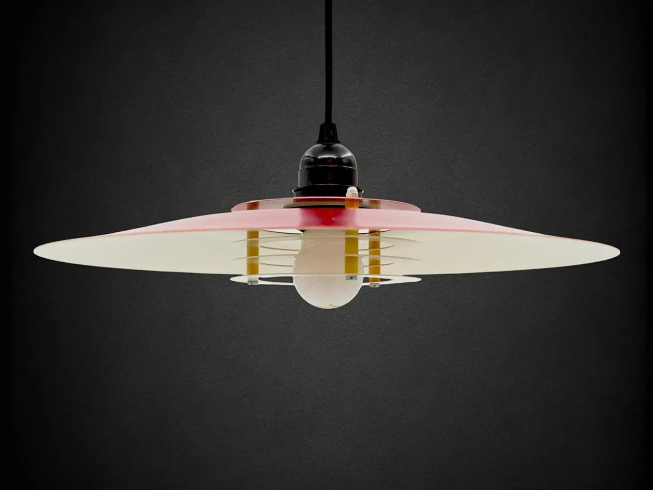 Billede 4 - 1970’er rød loftpendel Ø36 cm – hybrid