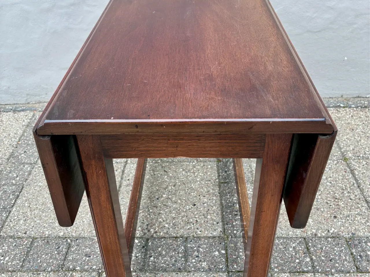 Billede 5 - Praktisk 60’er sidebord Massiv egetræ sammenklappe