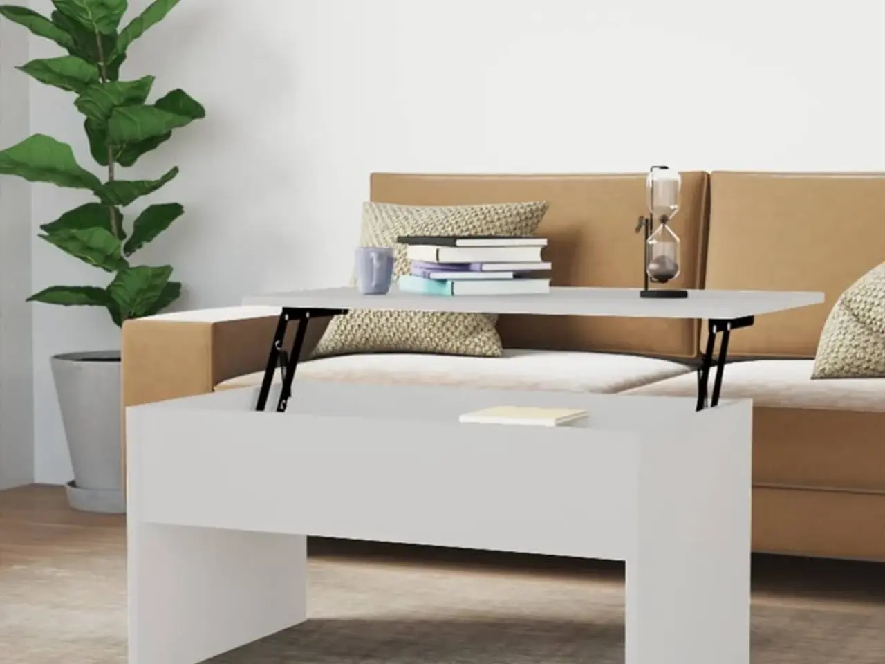 Billede 1 - Sofabord 80x50,5x41,5 cm konstrueret træ hvid