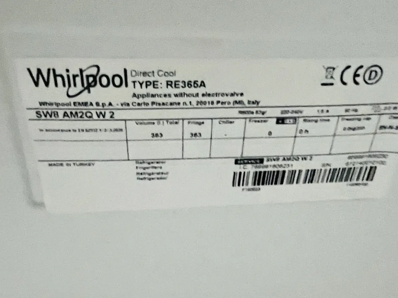 Billede 4 - Køleskab WHIRLPOOL RE365A
