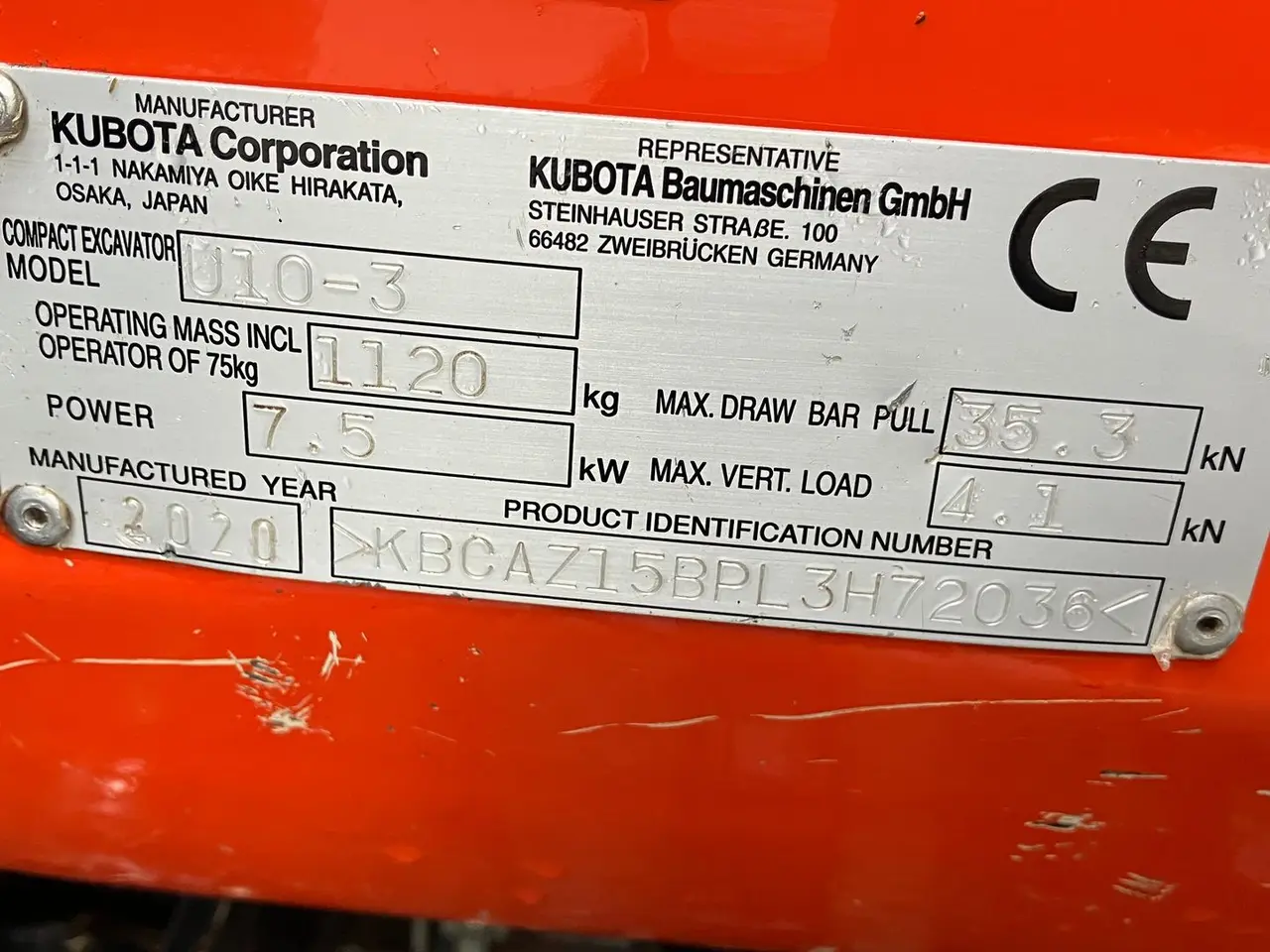 Billede 2 - Kubota U10-3 Kubota U10-3 kun 478 timer