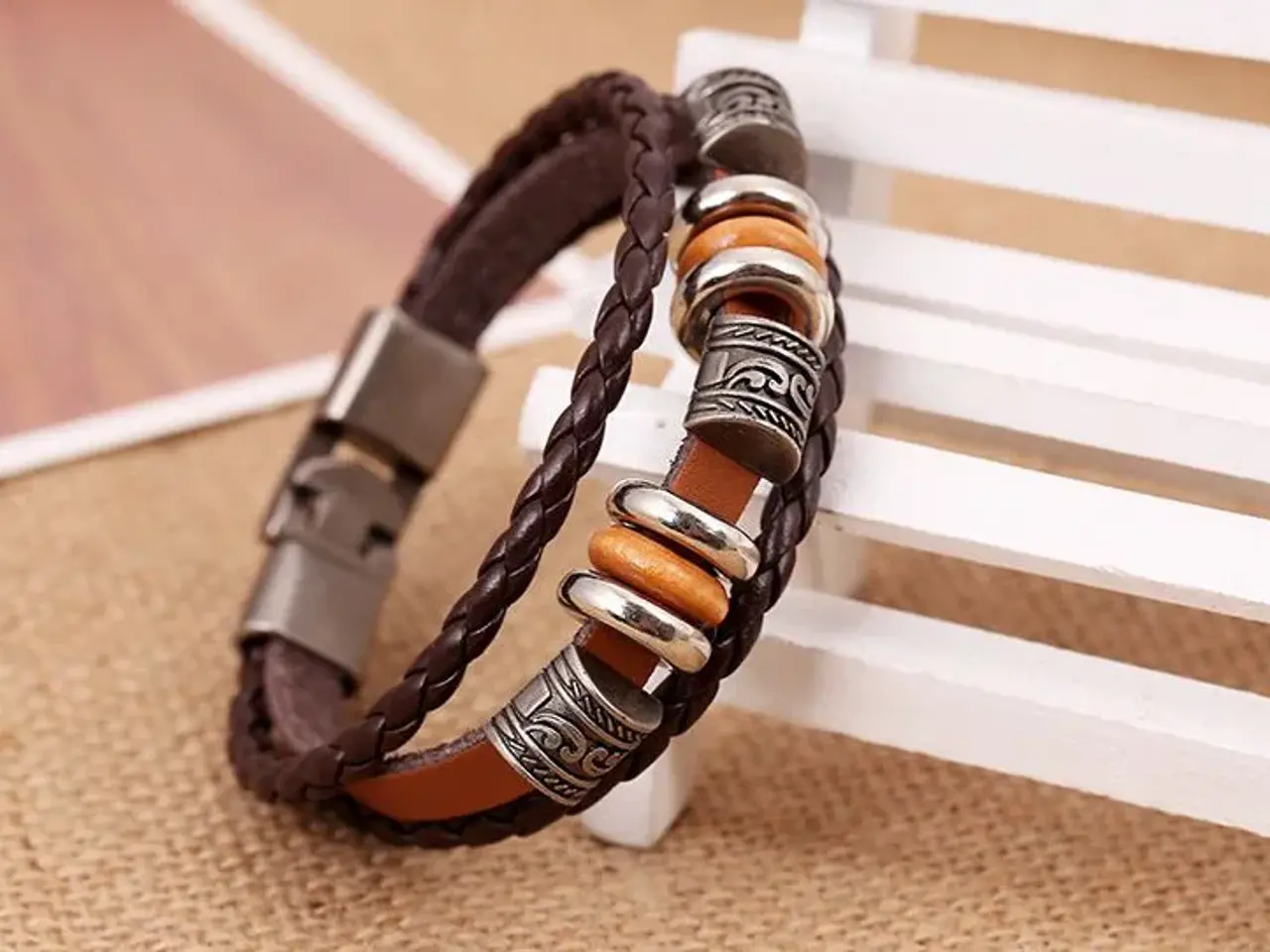Billede 2 - Lækkert læderarmbånd M/K