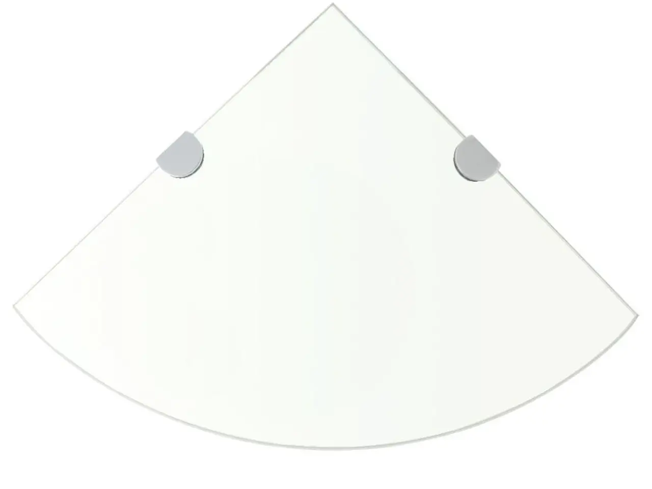 Billede 1 - Hjørnehylde med krombeslag i klart glas 25 x 25 cm