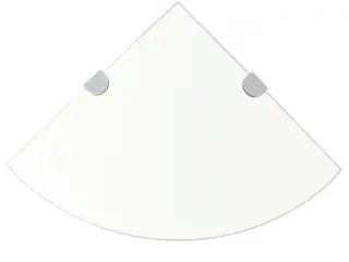Hjørnehylde med krombeslag klart glas 25x25 cm