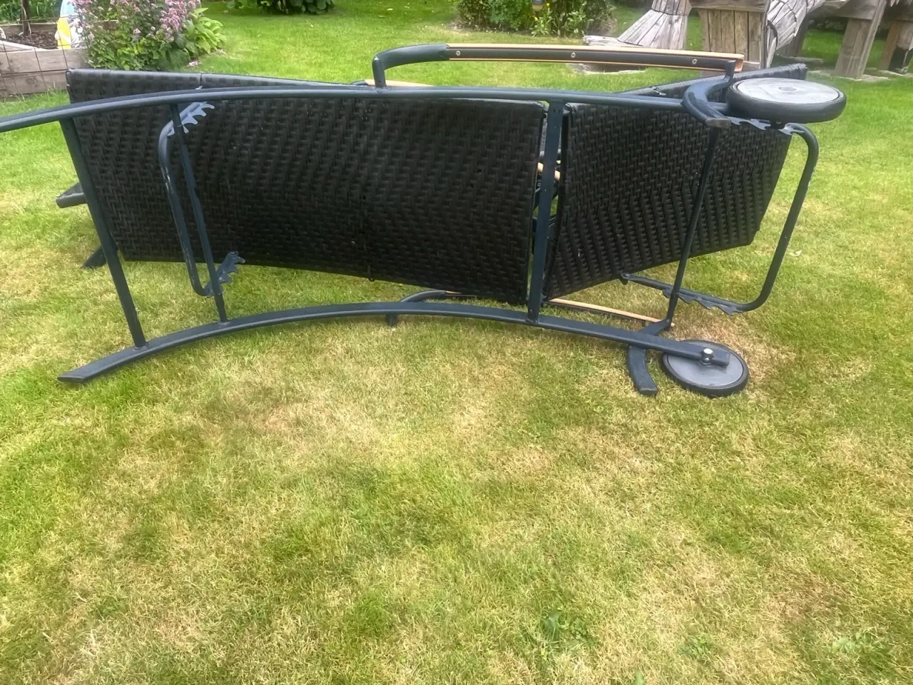 Billede 6 - Solseng i polyrattan med Hjul / sort