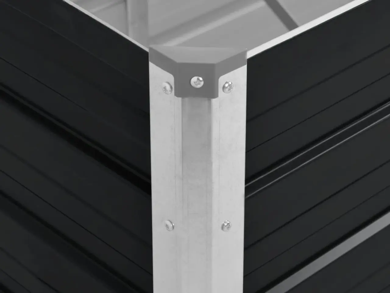 Billede 4 - Hævet plantekasse 240 x 80 x 77 cm - galvaniseret stål, antracitgrå