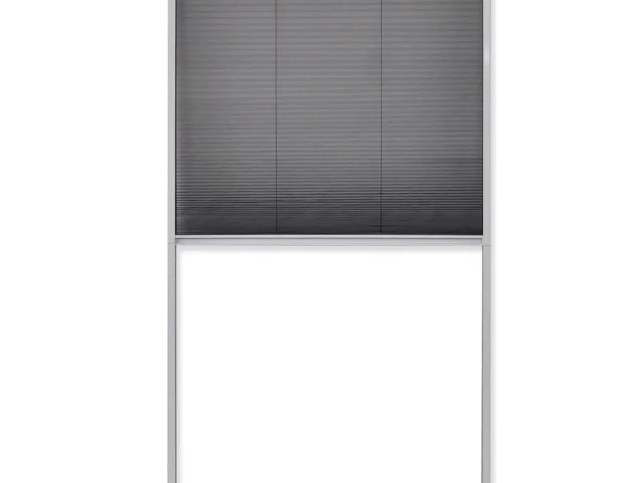 Billede 2 - Insektnet til vindue plissé 80 × 160 cm - hvid ramme, sort net