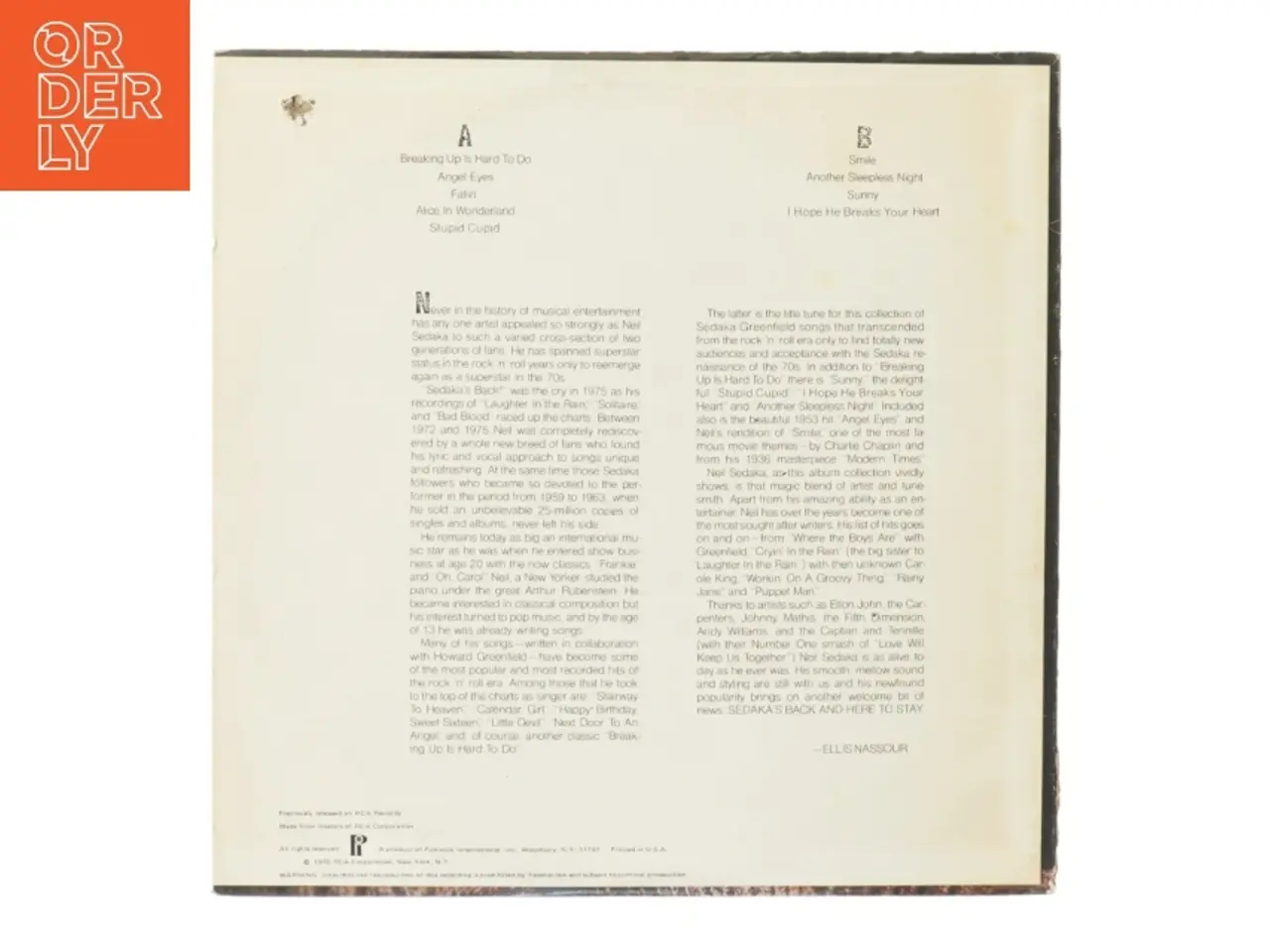 Billede 2 - Neil Sedaka LP 'Breaking Up is Hard to Do'