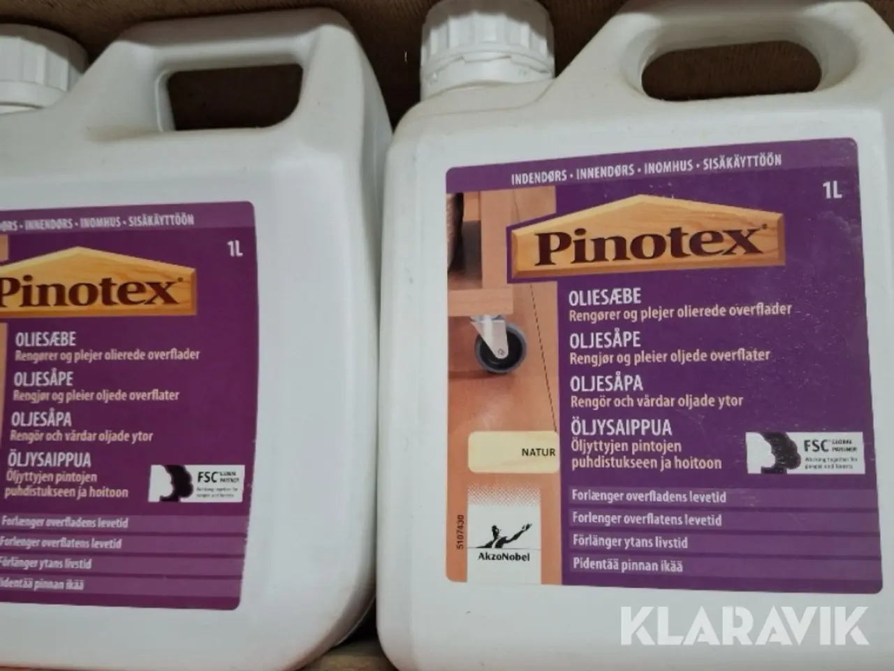 Billede 2 - Oliesæbe til gulve Pinotex - 1L dunke, 100 styk