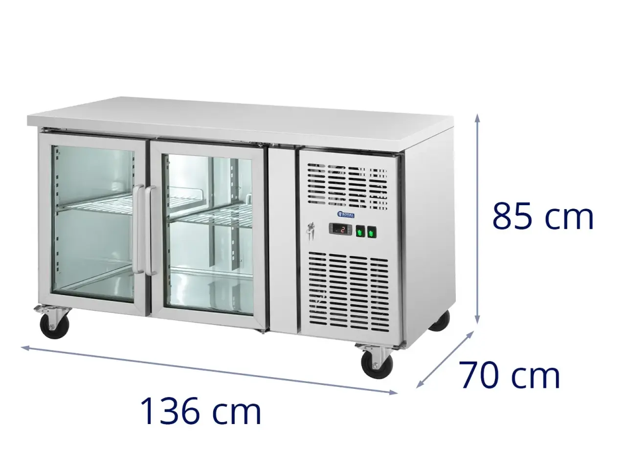 Billede 6 - Kølebord med hjul – 280 l – 2 køleskabe