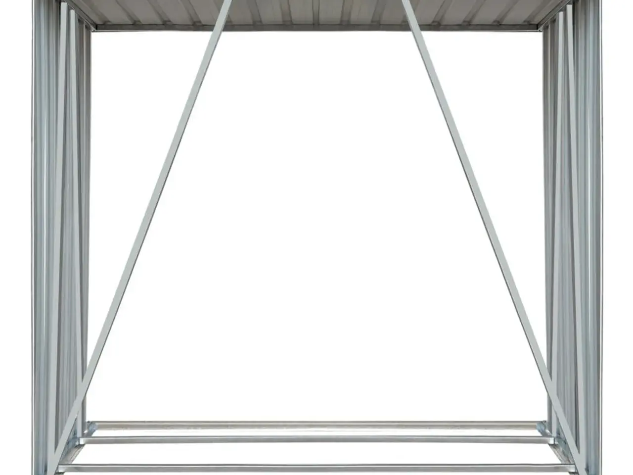 Billede 4 - Brændeskur i galvaniseret stål 163 x 83 x 154 cm - grå