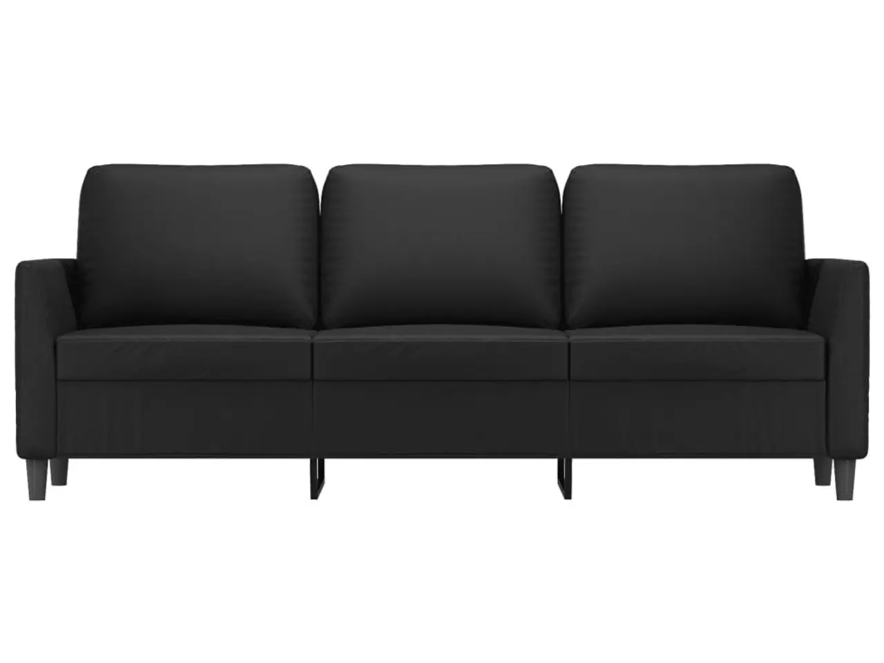 Billede 3 - 3-personers sofa i kunstlæder - sort, 180 cm sædebredde