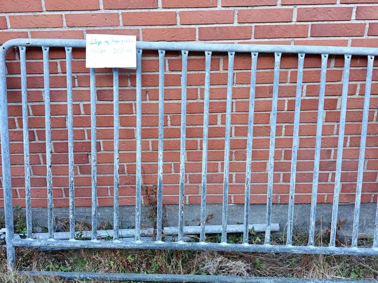 Billede 1 - Galvaniseret låge,hængselstolpe 200 cm