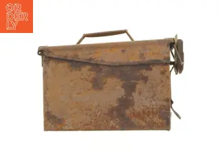 Ammunitions kasse i rust metal (str. 29 x 19 x 15 cm)
