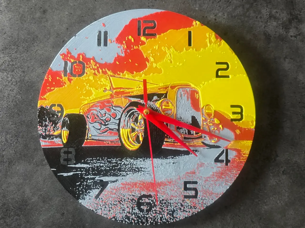 Billede 2 - 3D Print af US Hotrod på en Urskive