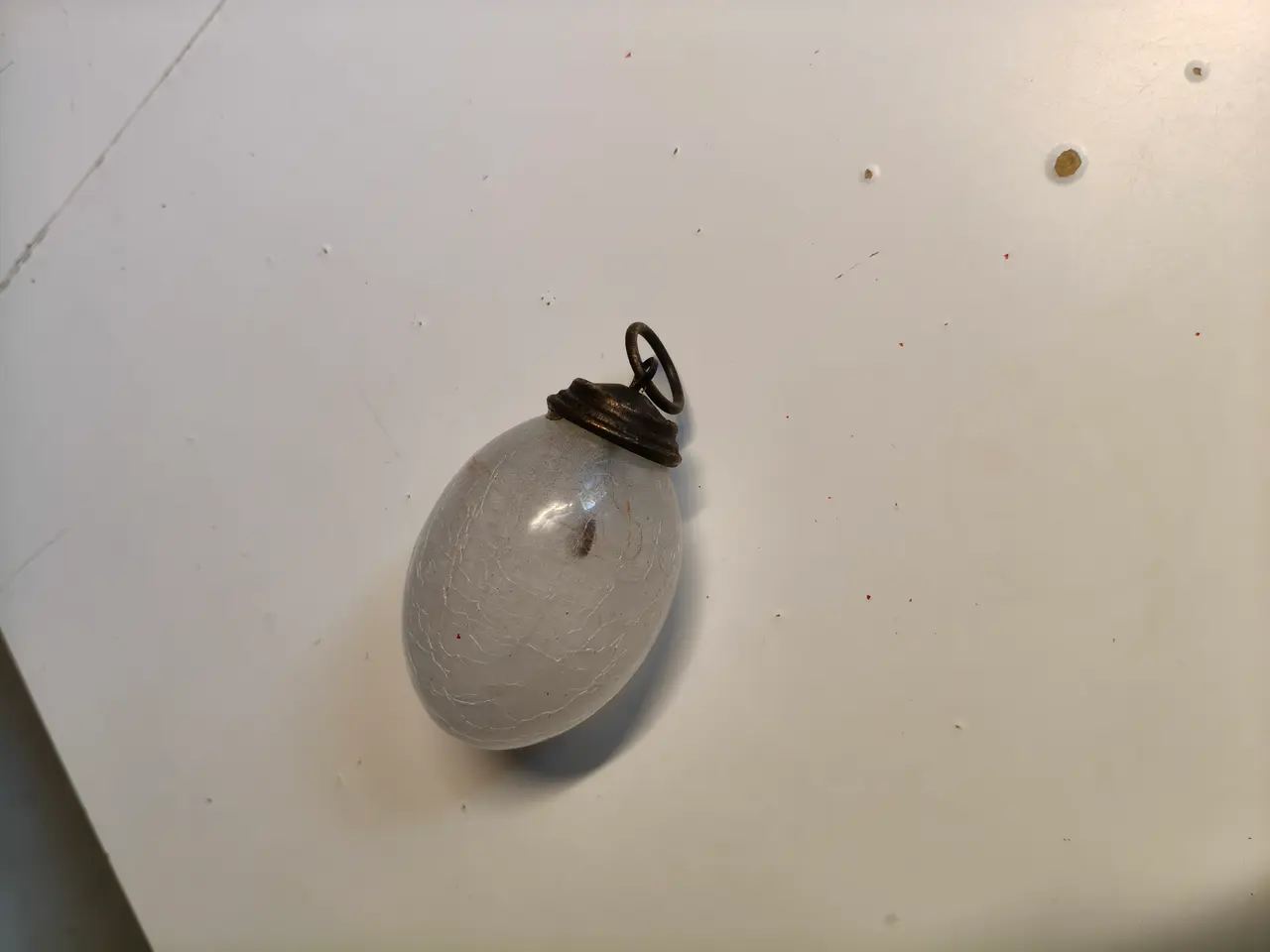 Billede 2 - Gammel krakeleret glas julekugle