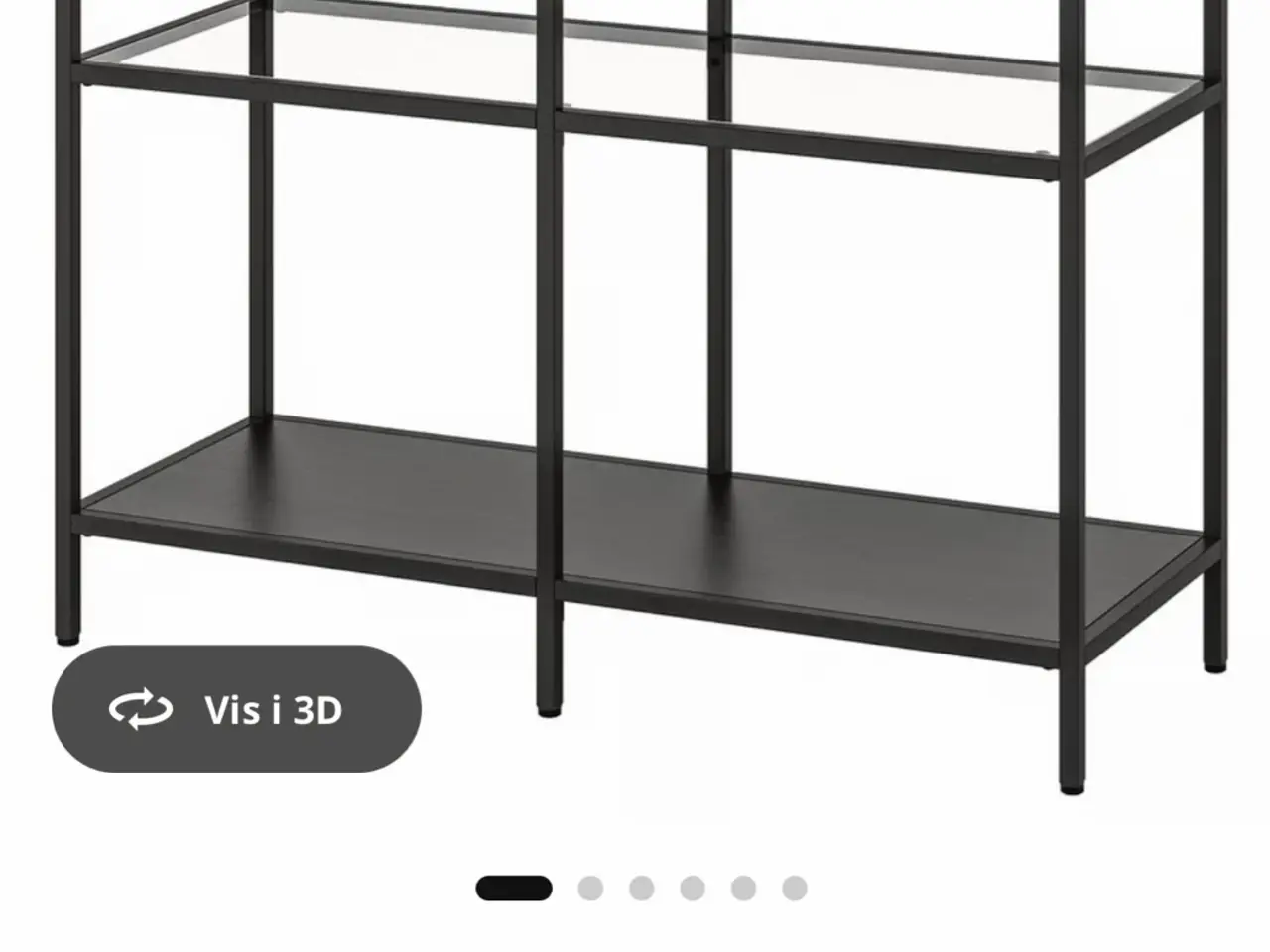 Billede 2 - Sort reol med glasplade