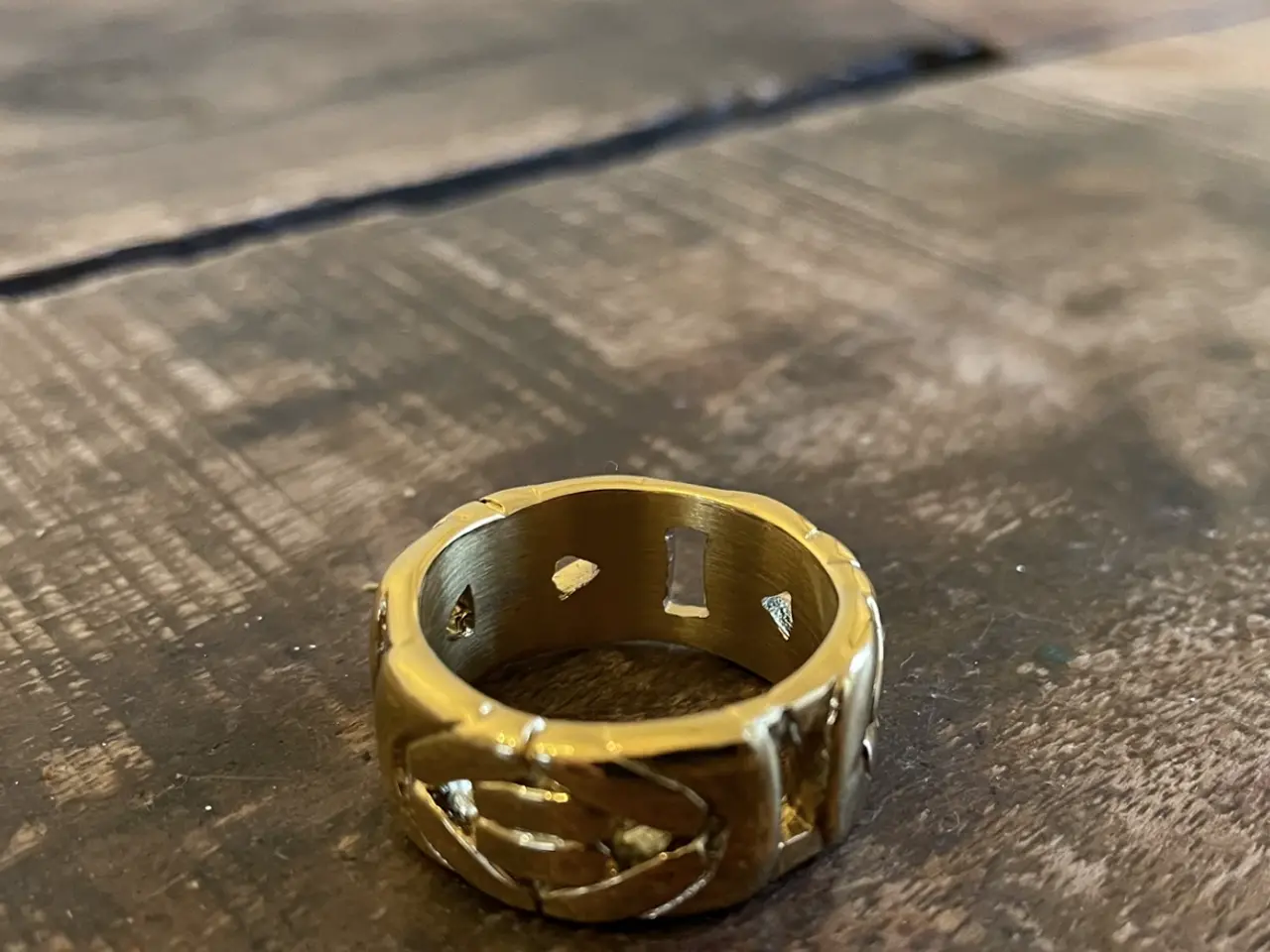 Billede 1 - 10mm 14kt goldfilled kongekæde ring 