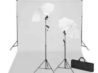 Studiosæt med hvid fotobaggrund og lamper 600 x 300 cm