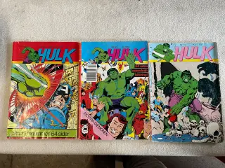 13 stk Hulk Starwars Kung-Fu Agent X tegneserier