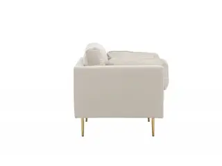 Boom Lænestol - Messing og Lys beige