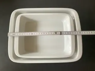 2 Hvide rektangulære CASA ovnfade keramik