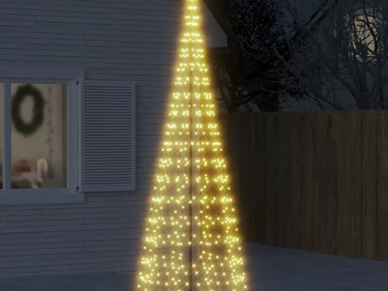 Billede 1 - LED-juletræ til flagstang 550 LED'er 300 cm varmt hvidt lys
