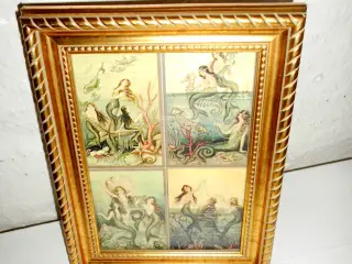 Havfruer i guldramme 23x17