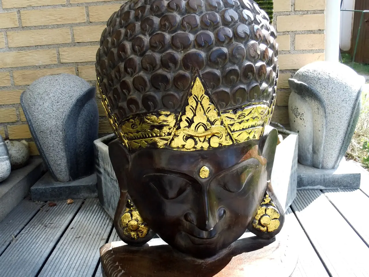 Billede 1 - Indonesisk Buddha maske i hårdtræ