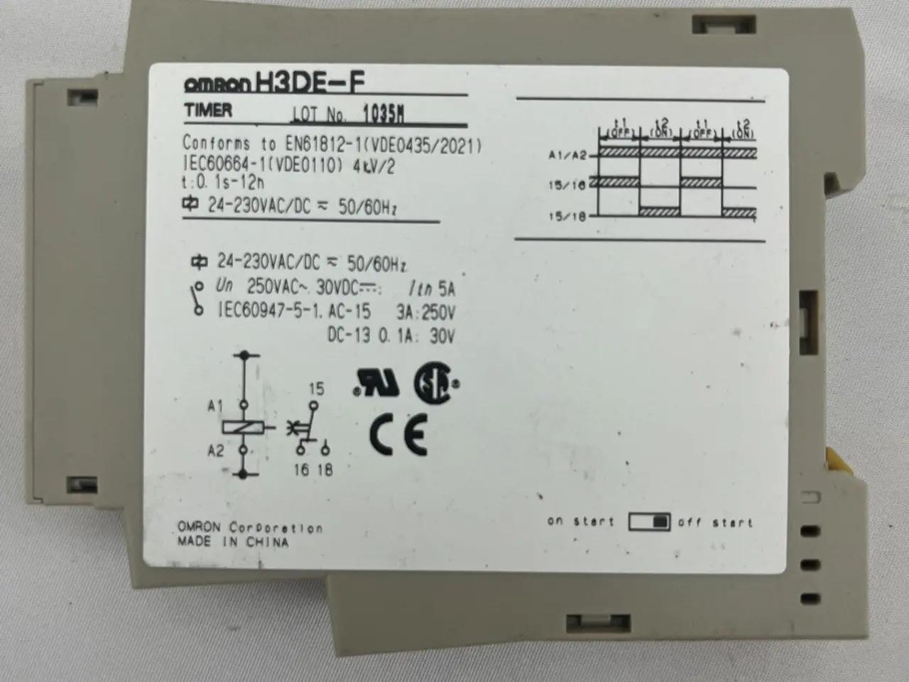 Billede 4 - Omron H3DE-F Timer relæ 24–230V AC/DC Multi-Range
