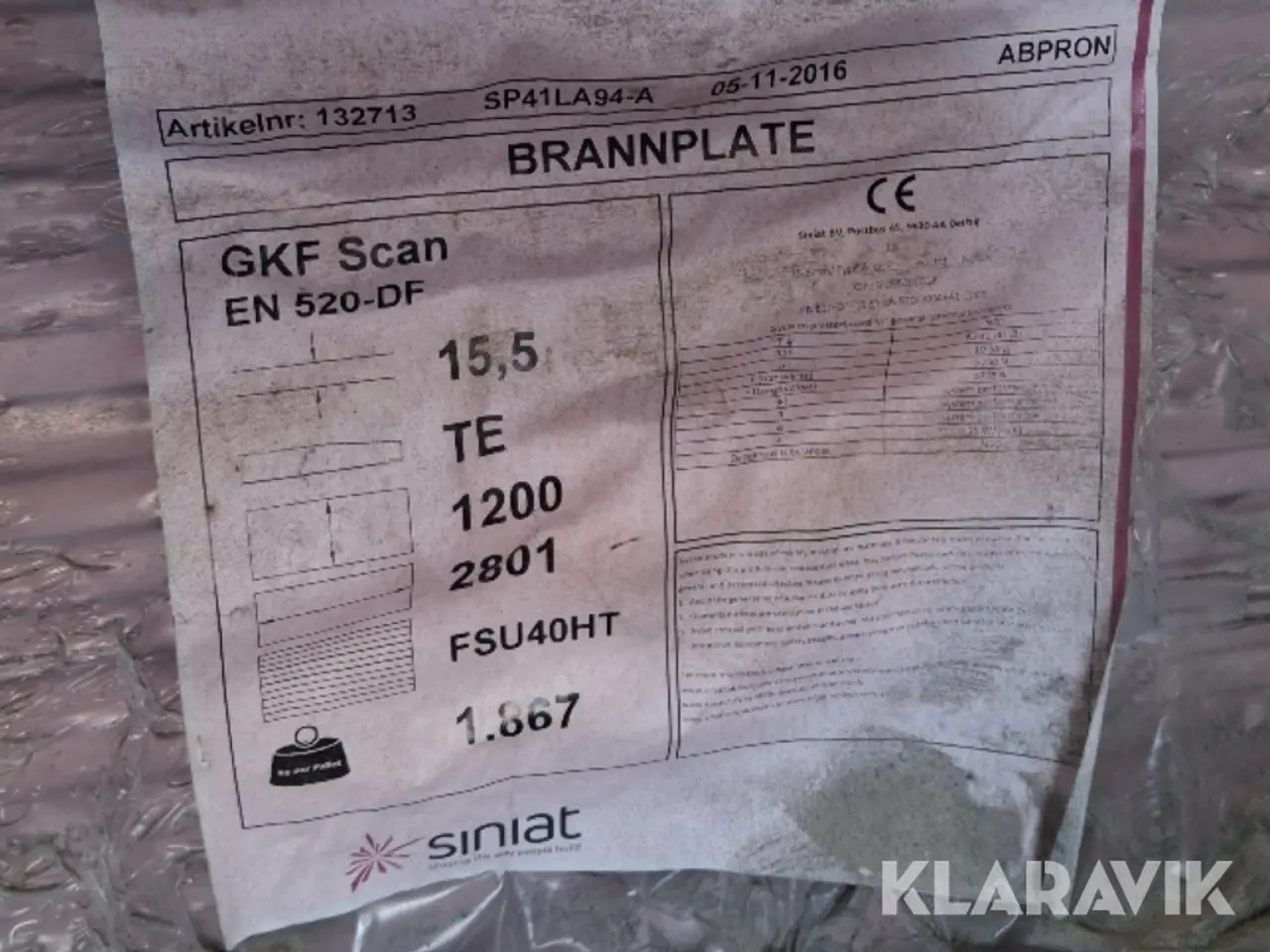 Billede 4 - Brandgips Siniat - 40 styk