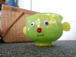 Glas fisk skål