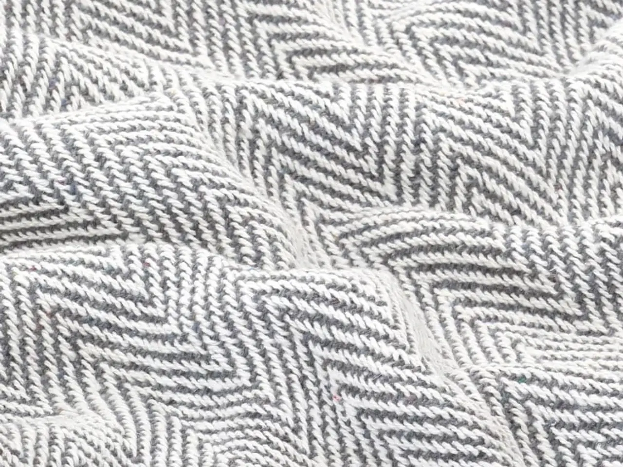 Billede 2 - Plaid 220x250 cm bomuld sildebensmønster grå