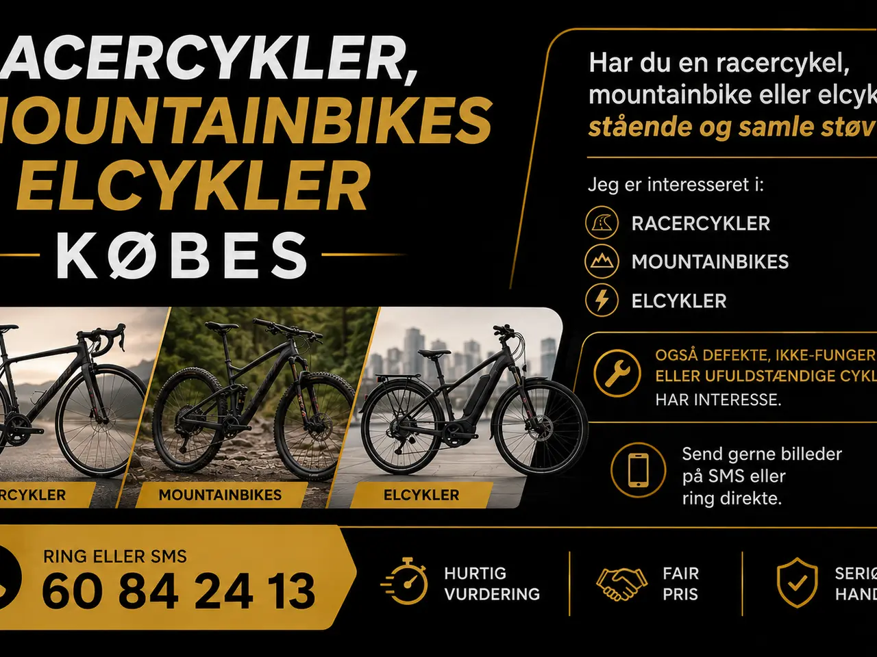 Billede 1 - Racercykler, Mountainbikes & Elcykler Købes – Også