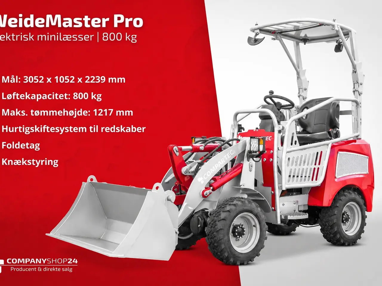 Billede 6 - Weidemaster Pro elektrisk minilæsser - 800 kg