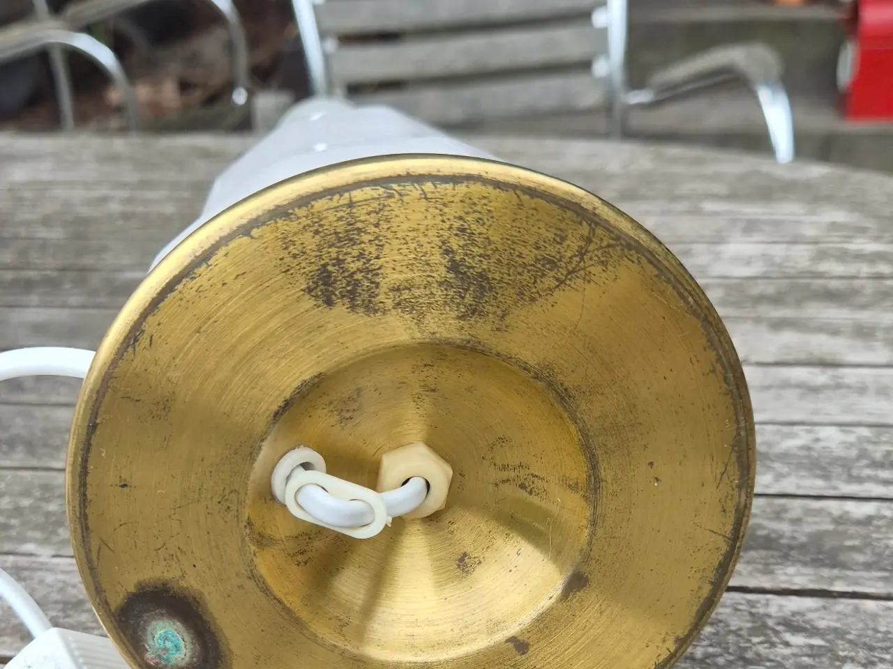 Billede 12 - Stor Heiberg lampe med sandfarvet skærm